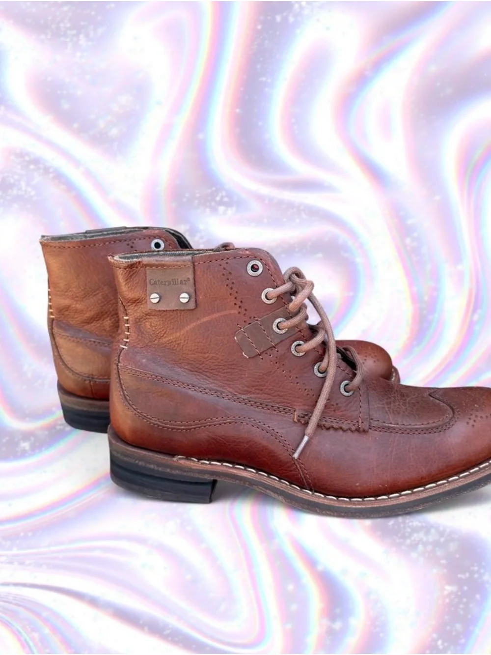 Caterpillar Men's Tan-Brown Leather Chukka Lace-Up Boots